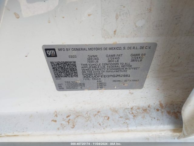 3GCUDFED1PG252981 Chevrolet Silverado 1500 4wd  Short Bed Lt Trail Boss