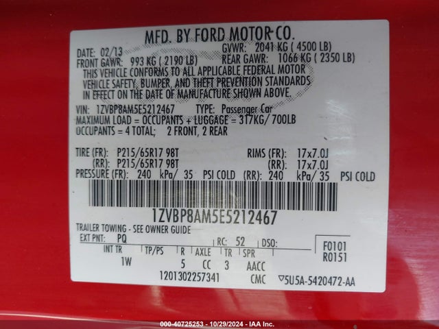 Ford Mustang V6 2014 1ZVBP8AM5E5212467 Image 9