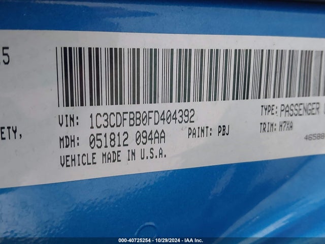 Dodge DART SXT 2015 1C3CDFBB0FD404392 Image 9