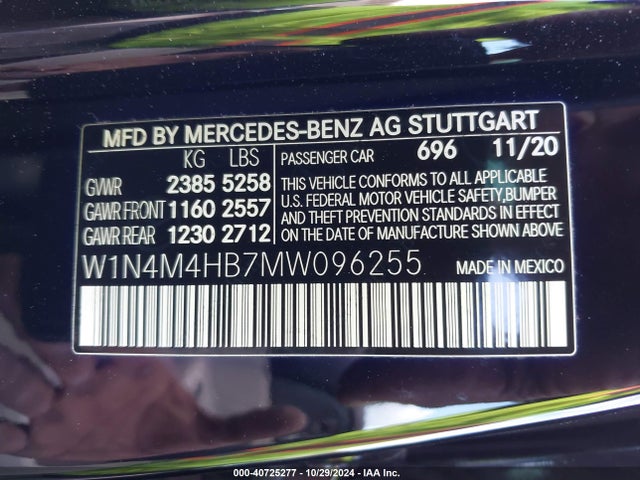 W1N4M4HB7MW096255 Mercedes-Benz Glb 250 4matic