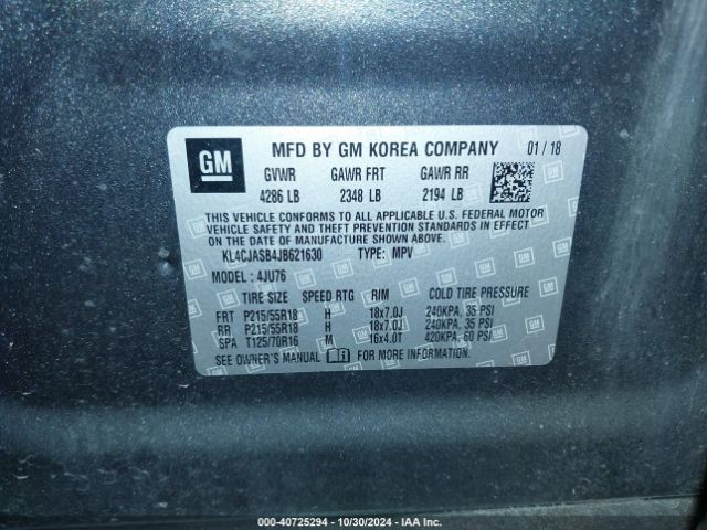 KL4CJASB4JB621630 Buick Encore Preferred