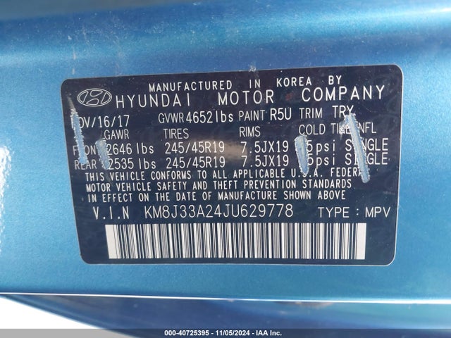 Hyundai Tucson Value 2018 KM8J33A24JU629778 Image 9