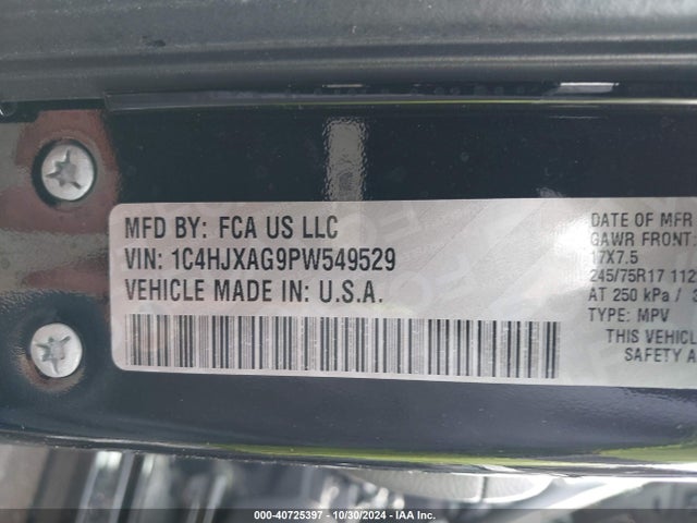 1C4HJXAG9PW549529 Jeep Wrangler 2-door Sport S 4x4