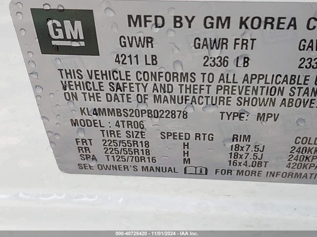 KL4MMBS20PB022878 Buick Encore Gx Preferred Fwd