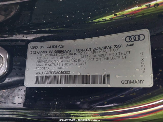 2013 AUDI A5 WAUCFAFR3DA046300 Photo 8