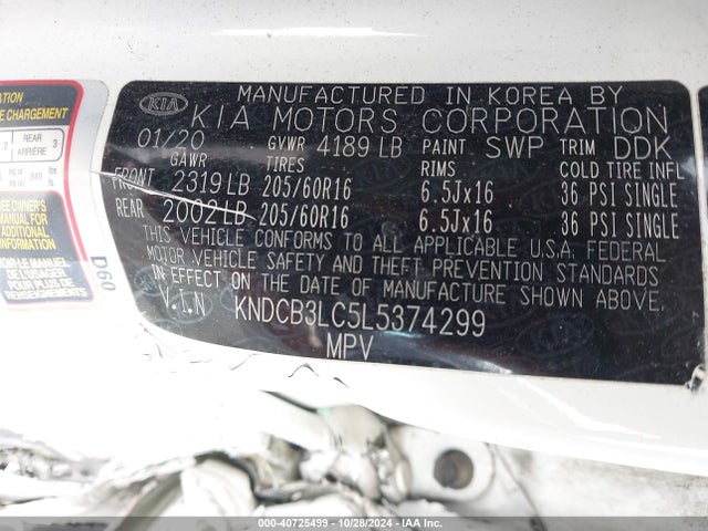 KIA Niro Lxs 2020 KNDCB3LC5L5374299 Image 9