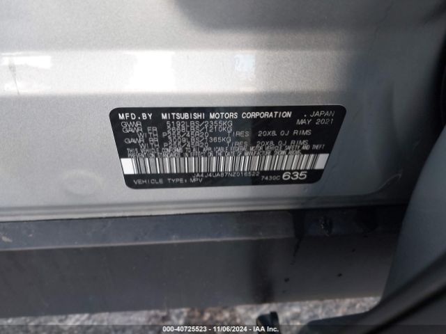 2022 MITSUBISHI OUTLANDER JA4J4UA87NZ016522 Photo 8