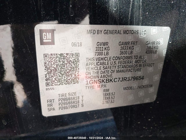Chevrolet Tahoe Lt 2018 1GNSKBKC7JR379654 Image 9