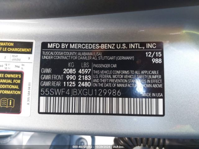 55SWF4JBXGU129986 Mercedes-Benz C 300 Luxury/sport