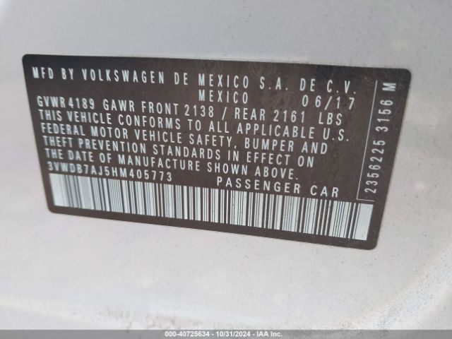 3VWDB7AJ5HM405773 Volkswagen Jetta 1.4t Se