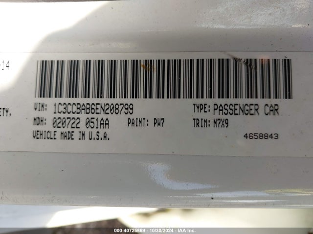 Chrysler 200 LX 2014 1C3CCBAB6EN208799 Image 9