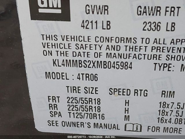 KL4MMBS2XMB045984 Buick Encore Gx Fwd Preferred