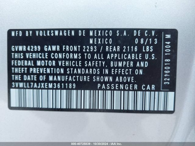 3VWLL7AJXEM361189 Volkswagen Jetta 2.0l Tdi
