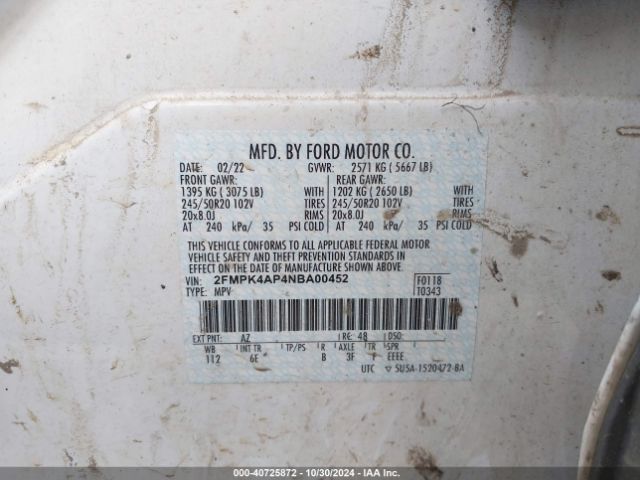 2FMPK4AP4NBA00452 Ford EDGE ST