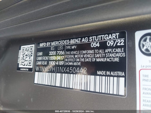W1NYC7HJ1NX450442 Mercedes-Benz Amg G 63 4matic