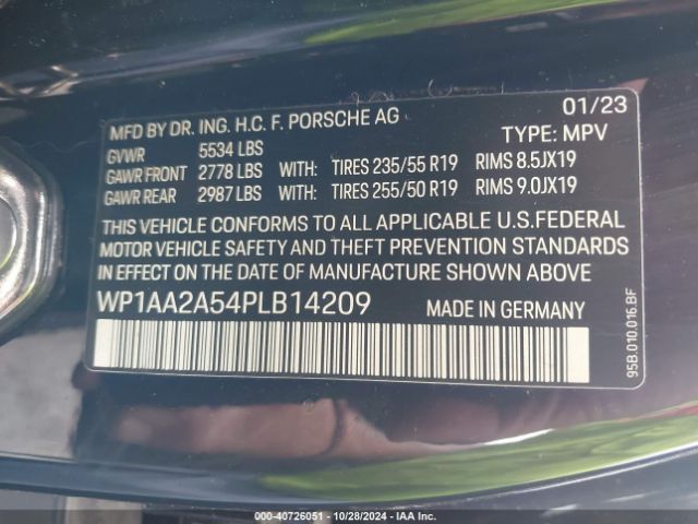 WP1AA2A54PLB14209 Porsche Macan T