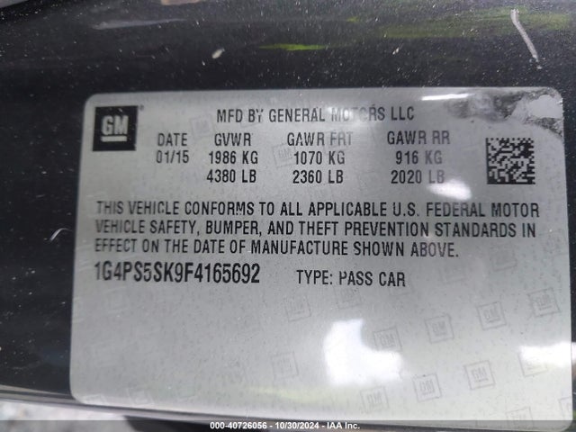 1G4PS5SK9F4165692 Buick Verano Leather Group