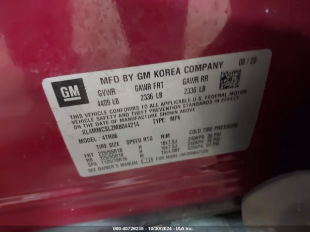 KL4MMCSL2MB044214 Buick Encore Gx Awd Preferred