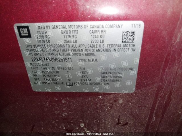 2GKFLTEK0H6251511 GMC Terrain Sle-2