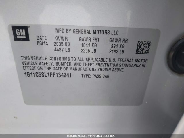 1G11C5SL1FF134241 Chevrolet MALIBU 1LT