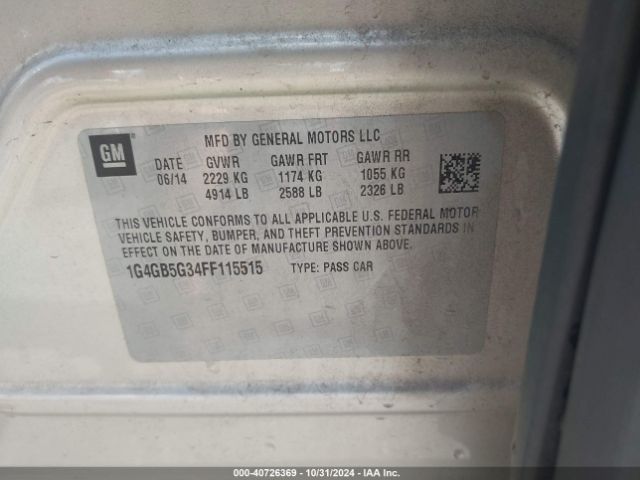 1G4GB5G34FF115515 Buick Lacrosse Leather