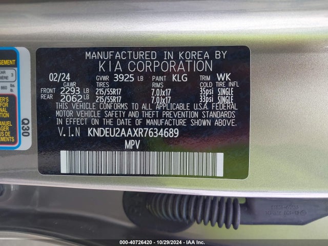 KIA SELTOS S 2024 KNDEU2AAXR7634689 Image 9