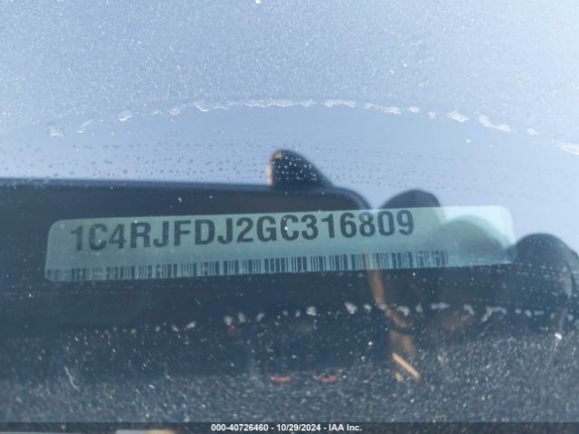 1C4RJFDJ2GC316809 Jeep Grand Cherokee Srt