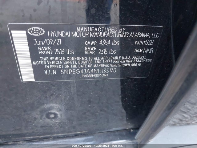 Hyundai SONATA SE 2022 5NPEG4JA4NH135170 Image 9