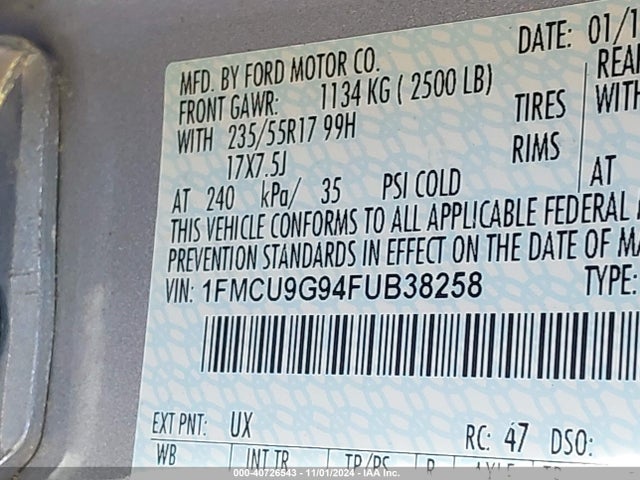 Ford ESCAPE SE 2015 1FMCU9G94FUB38258 Image 9