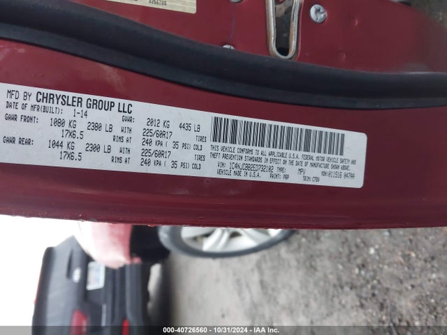 1C4NJCBB2ED732102 Jeep Compass Sport