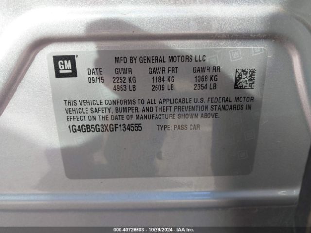 1G4GB5G3XGF134555 Buick Lacrosse Leather