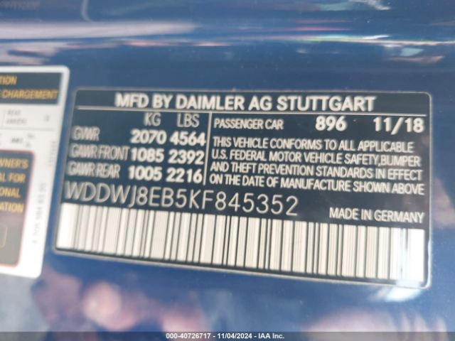 WDDWJ8EB5KF845352 Mercedes-Benz C 300 4matic