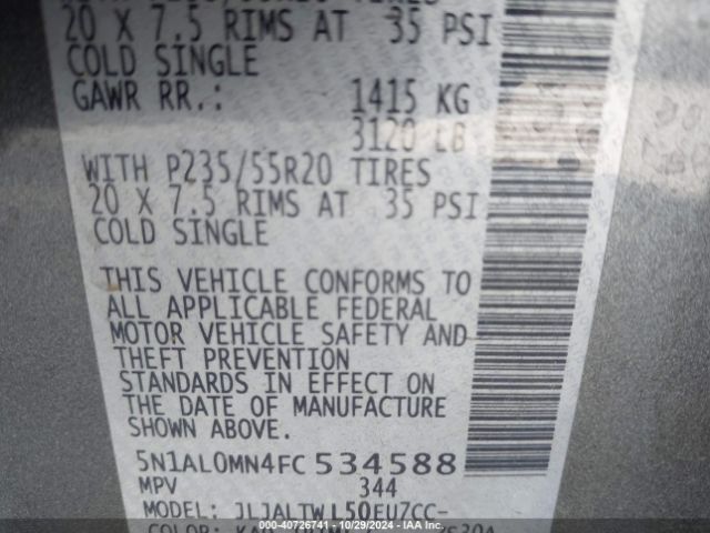 5N1AL0MN4FC534588 Infiniti QX60