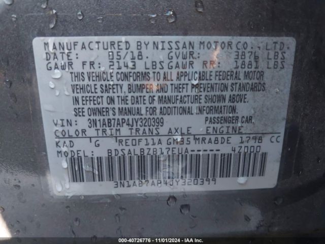3N1AB7AP4JY320399 Nissan SENTRA S