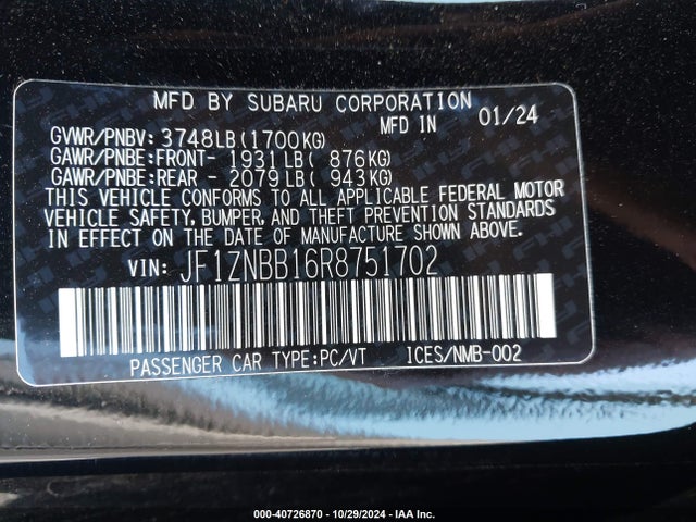 Toyota GR86 2024 JF1ZNBB16R8751702 Image 9