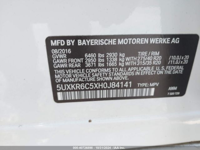 5UXKR6C5XH0J84141 BMW X5 Xdrive50i
