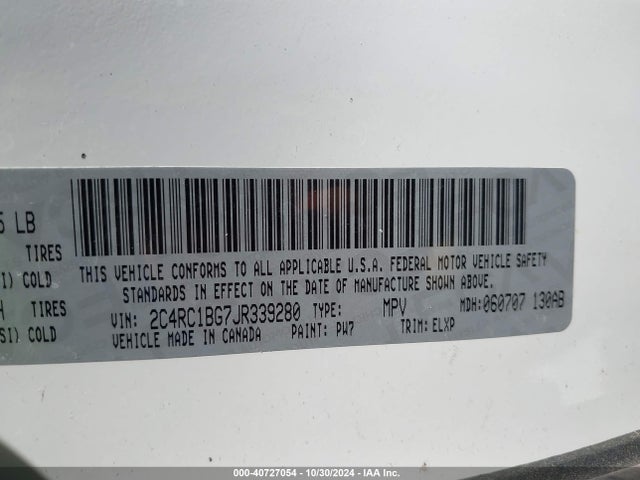 Chrysler Pacifica Touring L 2018 2C4RC1BG7JR339280 Image 9