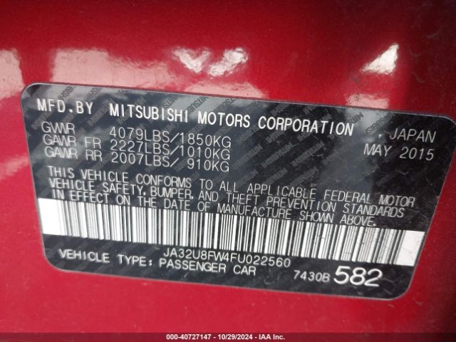 JA32U8FW4FU022560 Mitsubishi LANCER GT