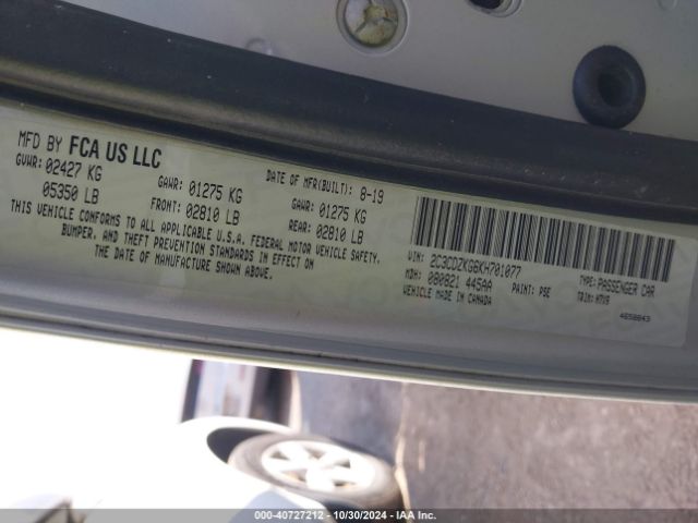 2C3CDZKG6KH701077 Dodge Challenger Gt Awd