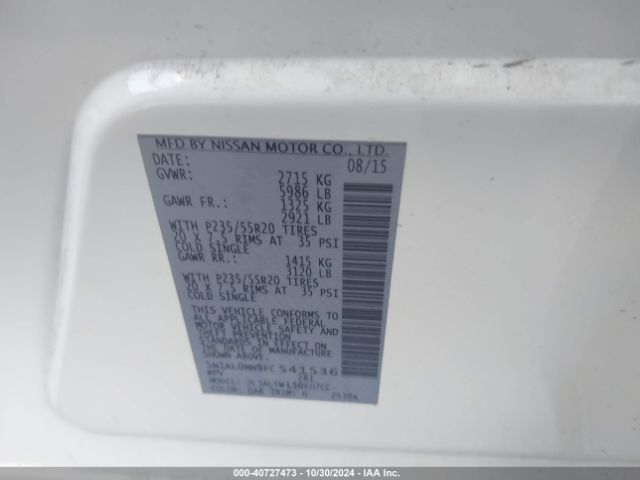 5N1AL0MN9FC541536 Infiniti QX60