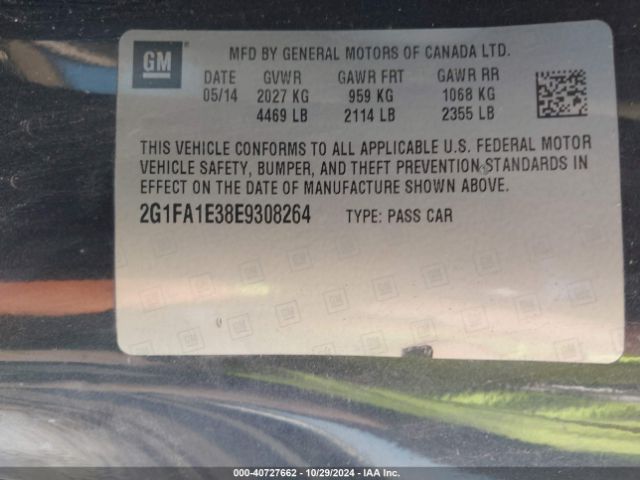 2G1FA1E38E9308264 Chevrolet Camaro 2ls