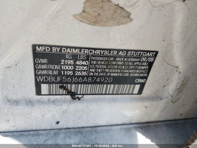 2006 MERCEDES-BENZ E 350 WDBUF56J66A874920 Photo 8