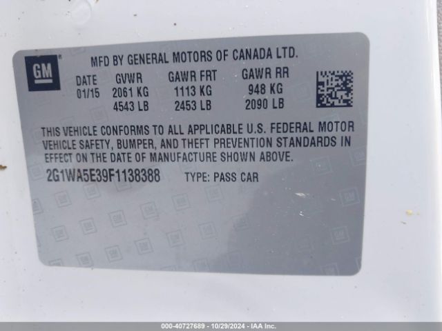 2G1WA5E39F1138388 Chevrolet Impala Limited Ls