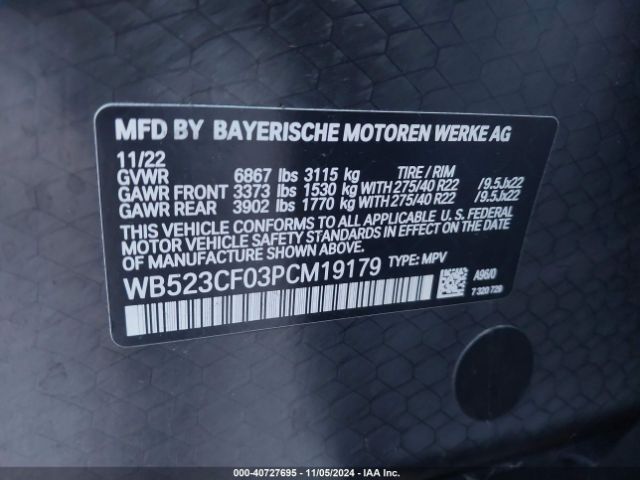 WB523CF03PCM19179 BMW Ix Xdrive50