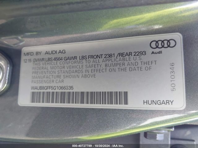 WAUB8GFF5G1066535 Audi A3 2.0t Premium
