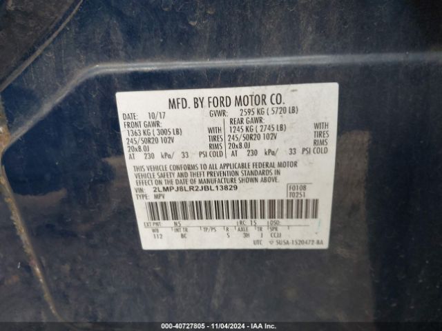 2LMPJ8LR2JBL13829 Lincoln Mkx Reserve