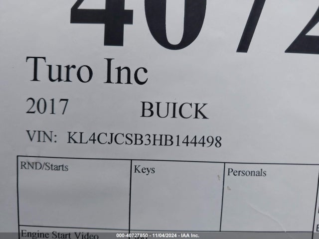 KL4CJCSB3HB144498 Buick Encore Essence