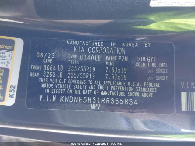 KNDNE5H31R6355854 KIA Carnival Mpv Sx