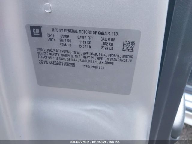 2G1WB5E39G1106295 Chevrolet Impala Limited Lt