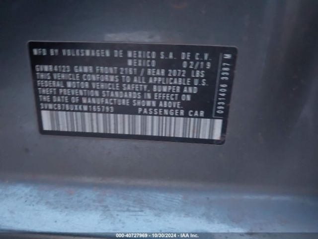 3VWCB7BUXKM165793 Volkswagen Jetta 1.4t R-line/1.4t S/1.4t Se